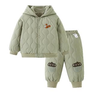 迷你巴拉巴拉男女童长袖棉服套装儿童长裤可爱外套2025冬新品