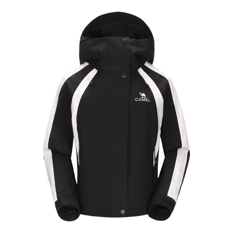 骆驼女装三防冲锋衣女外套三合一短款秋冬新款小个子防风防水夹克