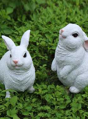 迷你花园花盆小兔子摆件树脂露台花园装饰庭院阳台布置造景装饰品