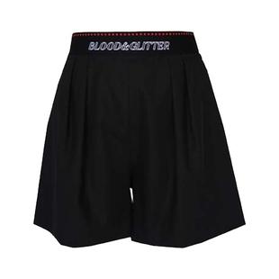 blood&glitter/璞德格骊黑色短裤女2025新款夏休闲宽松小个子外穿