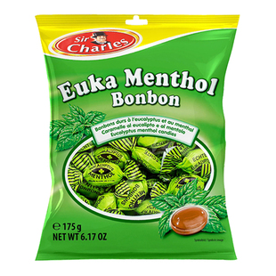 德国原装进口零食糖果硬糖SirCharles喂宝乐桉叶薄荷糖柠檬糖袋装