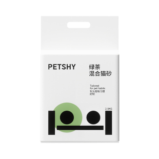 PETSHY百宠千爱 巨人猫砂绿茶混合猫砂膨润土豆腐除臭砂低尘2.5kg