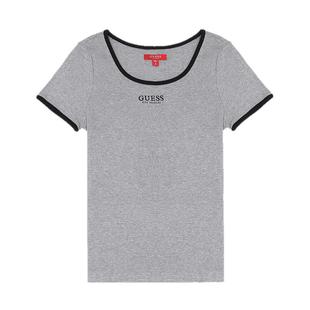 GUESS简约设计修身甜辣刺绣短袖T恤上衣-Q3PP11K2Q40