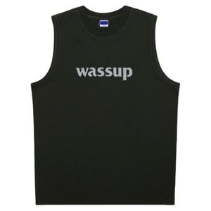 WASSUP字母潮牌纯棉背心上衣