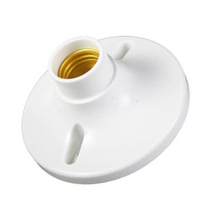 E27灯头灯泡底座陶瓷方86型圆形方家用通用螺口纹明暗装吸顶灯座