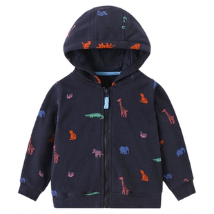 malwee儿童春秋外套欧美外贸童装男孩连帽拉链衫男童卫衣洋气上衣