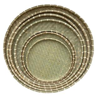 竹青簸箕手工编织家用圆形竹筛晾晒干货筲箕竹匾农家米筛竹编制品