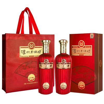 【正品保障】泸州老酒坊红耀52度500ml*2浓香型白酒婚宴年货送礼