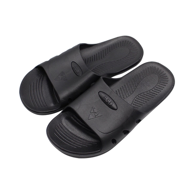 黑色防静电拖鞋作业SPU导电防护电子工厂无尘车间专用劳保工作鞋