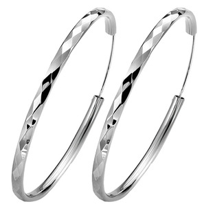 新耳圈小众设计感纯银耳环女气质圆形耳扣耳钉夸张大圆圈圈高级感