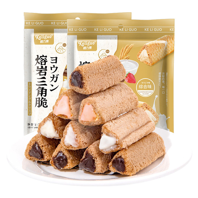 棵力果熔岩三角酥巧克力夹心饼干