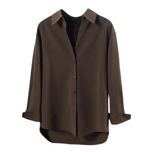 免烫防皱衬衫外套女2024年春秋款宽松高级感衬衣休闲百搭bf风上衣
