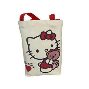 时尚帆布包上班族手提袋学生可爱水桶包手拎便当包宝妈外出手提包