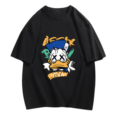 最亲2025夏季新款卡通印花重磅短袖纯棉宽松款男女款T恤圆领韩系