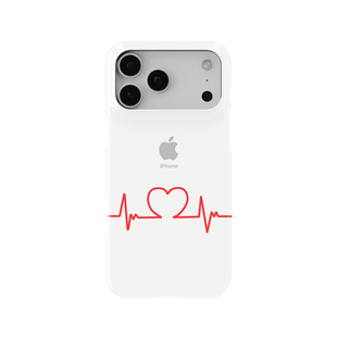 心跳线条红蓝情侣简约适用于iPhone17Promax轻薄16适用于15苹果14手机壳13不掉色12环保硬壳散热半包保护壳