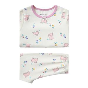 小黑托昵尼秋冬女童纯棉保暖内衣套装秋衣秋裤家居服舒绒中厚磨毛