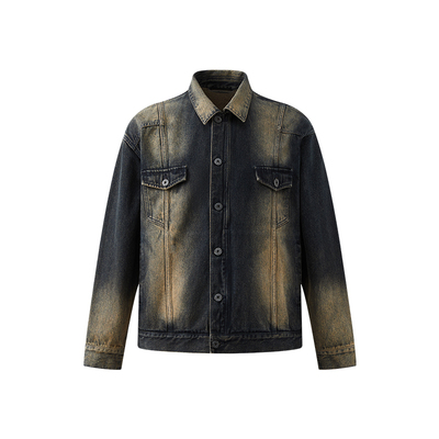 【明星同款】黄泥染牛仔夹克