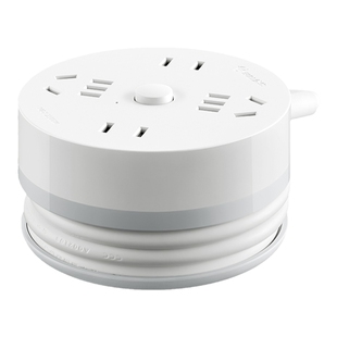 公牛圆形插座移动式卷线盘可收缩拖线板插延长器便携式旅行接线板