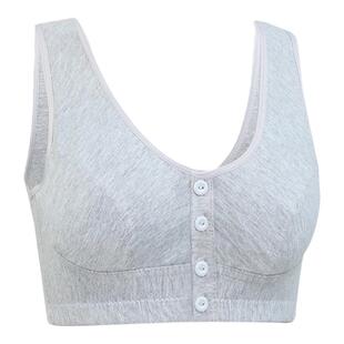 妈妈内衣夏季薄款前扣文胸大码无钢圈内衣女中老年老人背心式胸罩