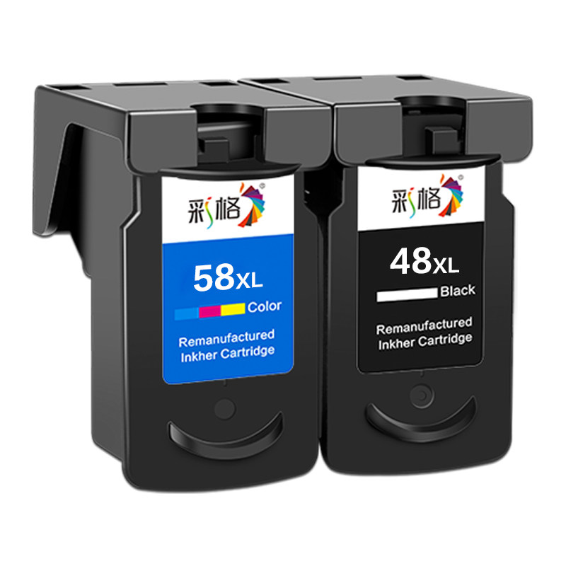 彩格适用佳能E478墨盒PG48黑色CL58彩色E408 E418 E468 E478 E488 E3480 E4280 E4580打印机连供墨水盒连喷