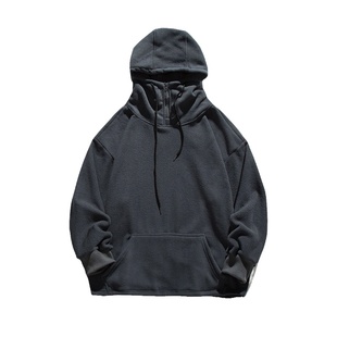 阿于呆日系复古加绒加厚套头连帽卫衣女摇粒绒男宽松秋冬美式外套