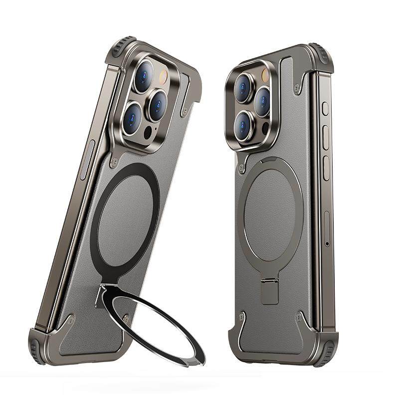 派凡适用华为pura70ultra手机壳真皮保护套p70Pro+系列金属边框半包2024新款高级外壳带磁吸支架男士创意皮套