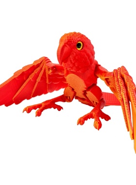 3D打印仿真动物呆萌可爱的鹦鹉模型摆件多色渐变鹦鹉玩具装饰摆件