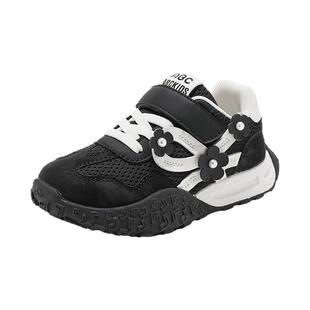 ABCkids童鞋女童德训鞋春秋款黑色儿童鞋子魔术贴洋气女孩运动鞋