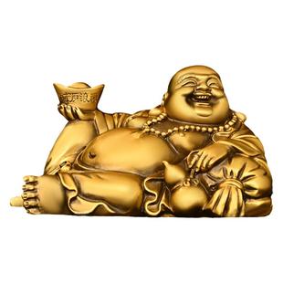 纯黄铜弥勒佛摆件大肚佛元宝佛笑佛布袋佛卧佛家居装饰工艺品人物