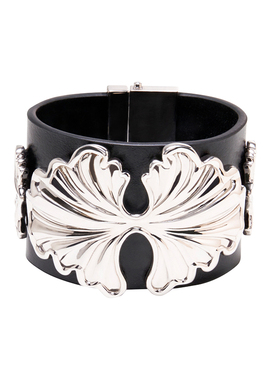 SUDROV素觉银杏叶真皮银手镯