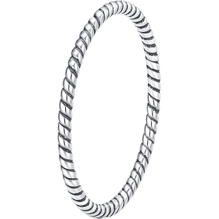 MODIAN摩典S925纯银欧美复古麻花戒指女时尚个性网红简约素圈指环