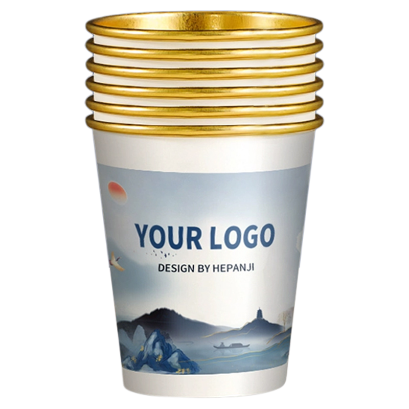 金箔一次性纸杯定制印logo