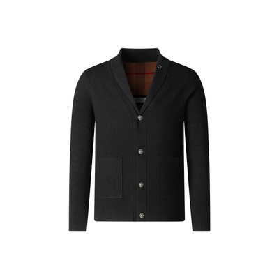 【杉杉官方】螺纹毛线领针织开衫