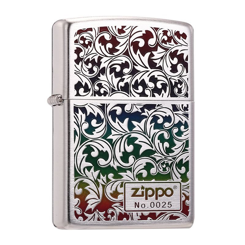 zippo彩虹填漆唐草右下标打火机