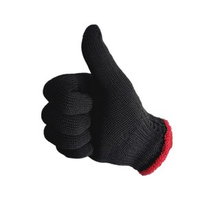 黑色耐磨尼龙劳保手套黑线呢绒纯棉加厚高弹耐用耐脏工地干活修车