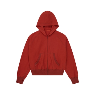 COMMXN·律动华夫格拉链连帽卫衣休闲运动外套2026春季新款女装