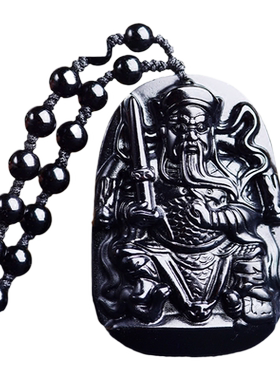 黑曜石吊坠挂件项链生肖