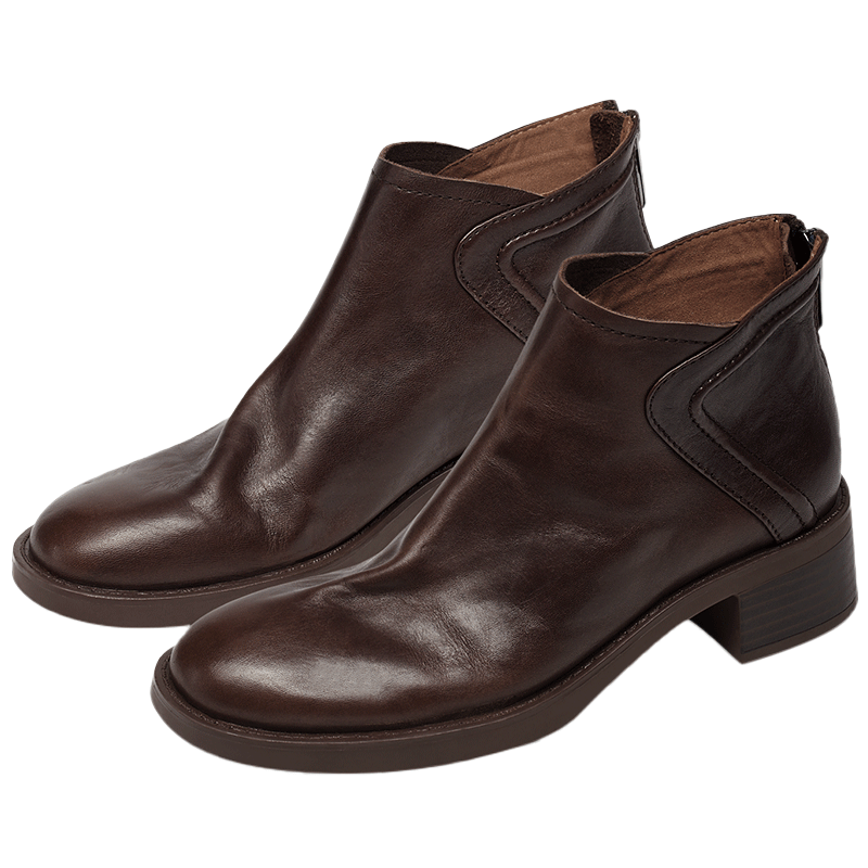 KISSCAT接吻猫[旧时光]25秋新英伦风植鞣切尔西靴复古踝靴短靴女