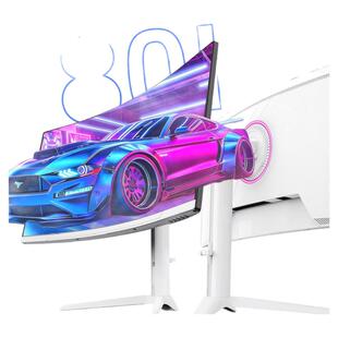 34寸带鱼屏4K165h/180Hz曲面白HvA38寸LG屏电竞屏144Hz电脑显示器