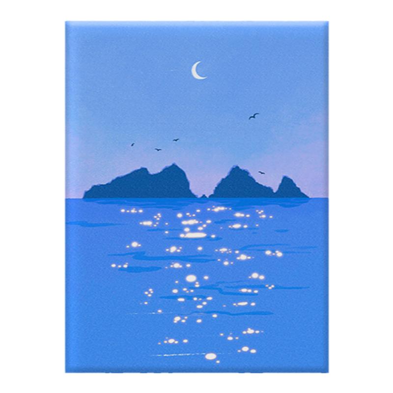 自在色彩蓝色大海沙滩数字油画