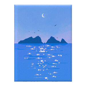 自在色彩蓝色大海沙滩数字油画