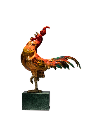 轻奢黄铜大公鸡摆件家居饰品生肖