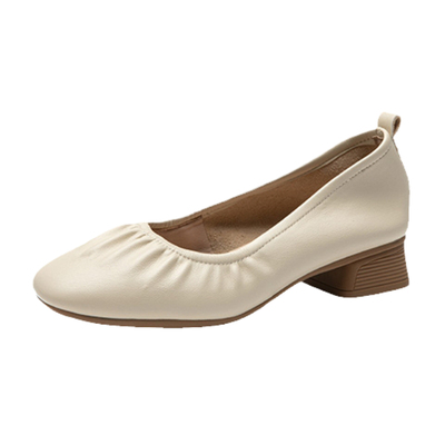 大东官方正品低跟粗跟浅口单鞋