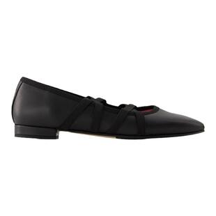【粉丝专享】Carel Tutu Ballerinas 黑色光面牛皮高跟芭蕾舞鞋