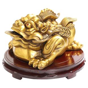 全铜金蟾客厅摆件三足黄铜霸王蟾蜍三脚金蝉办公室乔迁店铺装饰品