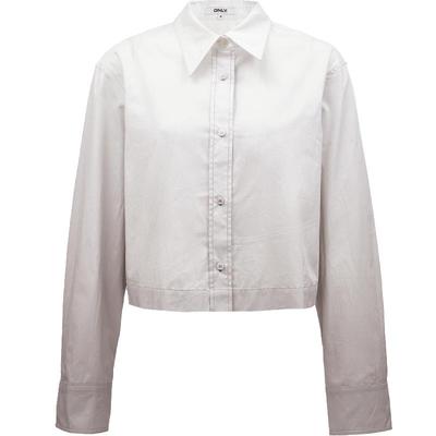 ONLY淑女风纯棉渐变宽松长袖衬衫