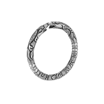 佛爷同款个性龙浮雕纹传家宝手镯