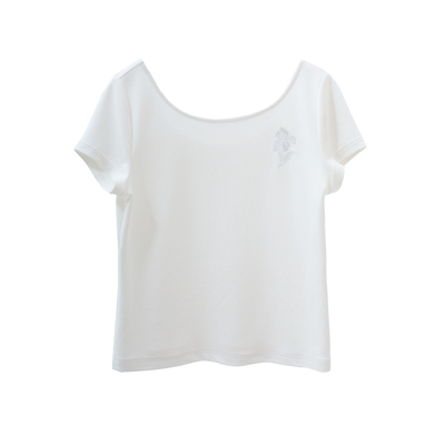 短袖简约优雅常规刺绣