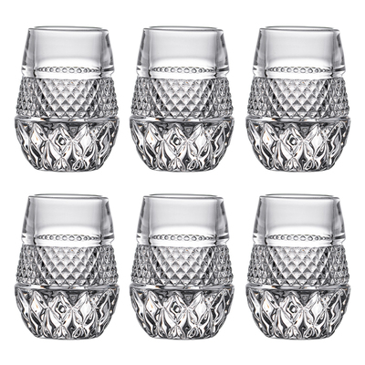 mumu正品无铅玻璃钻面白酒杯