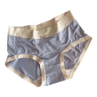 3条日系少女女莫代尔中腰大码内裤胖mm2023新款裤头无痕黄色裤衩